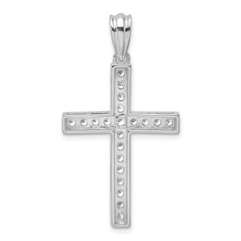 3/4 Carat 14K White Gold Men's Lab-Made Diamond Cross Pendant 3